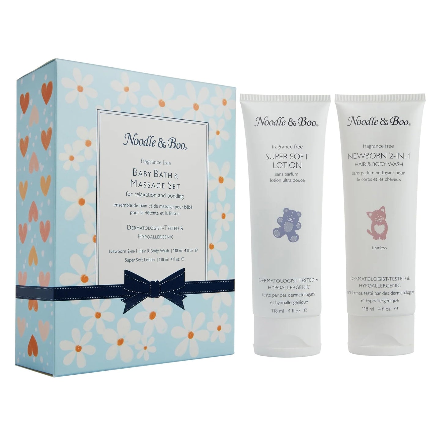 Noodle & Boo Fragrance Free Baby Skincare 4-Piece Bundle – Ultimate Baby Ointment, 2-in-1 Newborn Shampoo & Body Wash, Super Soft Baby Lotion & Cleansing Cloths for Sensitive Skin