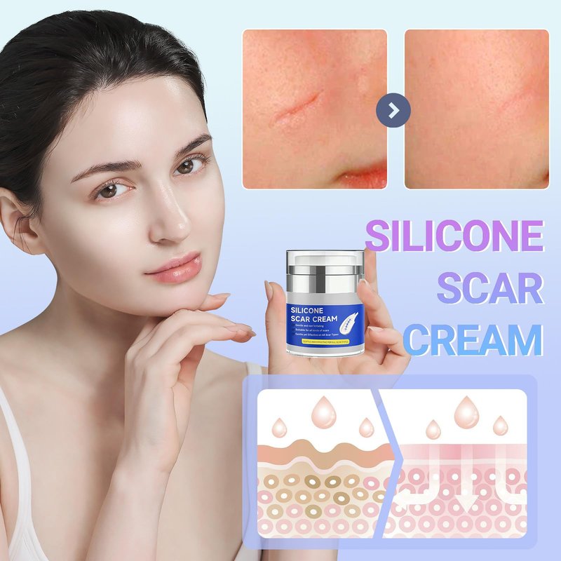 Silicone Scar Cream,Silicone Gel for Scars,Professional Scar Removal Cream for Surgical and Old Scars,Stretch Marks, Old and New Scars