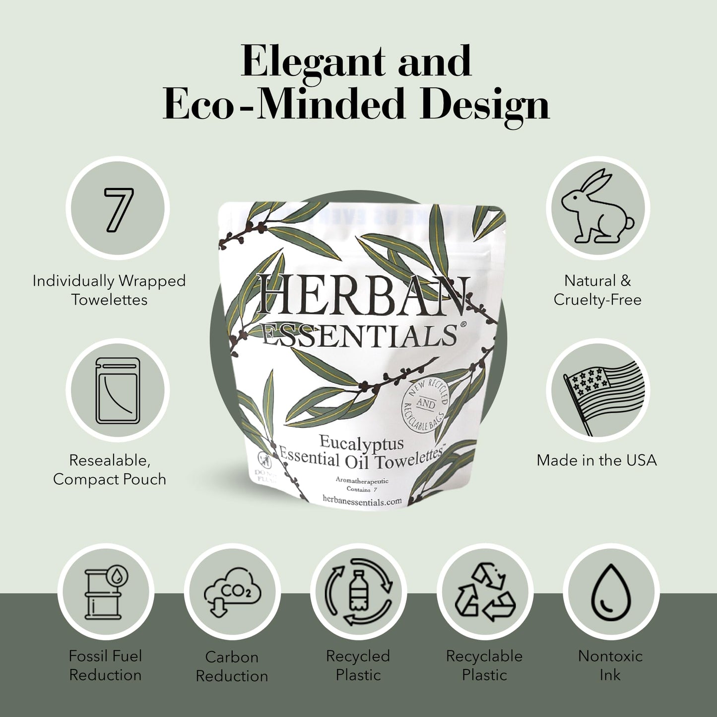 Herban Essentials Assorted Towelettes - Essential Oil Wipes for Hands, Travel Face Wipes
