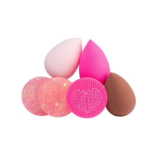 Beautyblender® | Turn The Blend Around 6-Piece Set - 3 Makeup Sponges, 2 Sponge & Brush Cleansers, Cleansing Silicone Scrub Mat, Professional Application, Vegan & Cruelty Free, Made in the USA