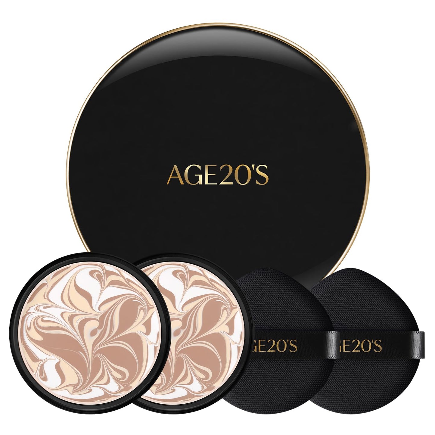 AGE20'S Signature Essence Pact SPF 50+ - Korean Cushion Foundation, Dewy Finish, Natural Coverage | 23W Beige | Pack of 2