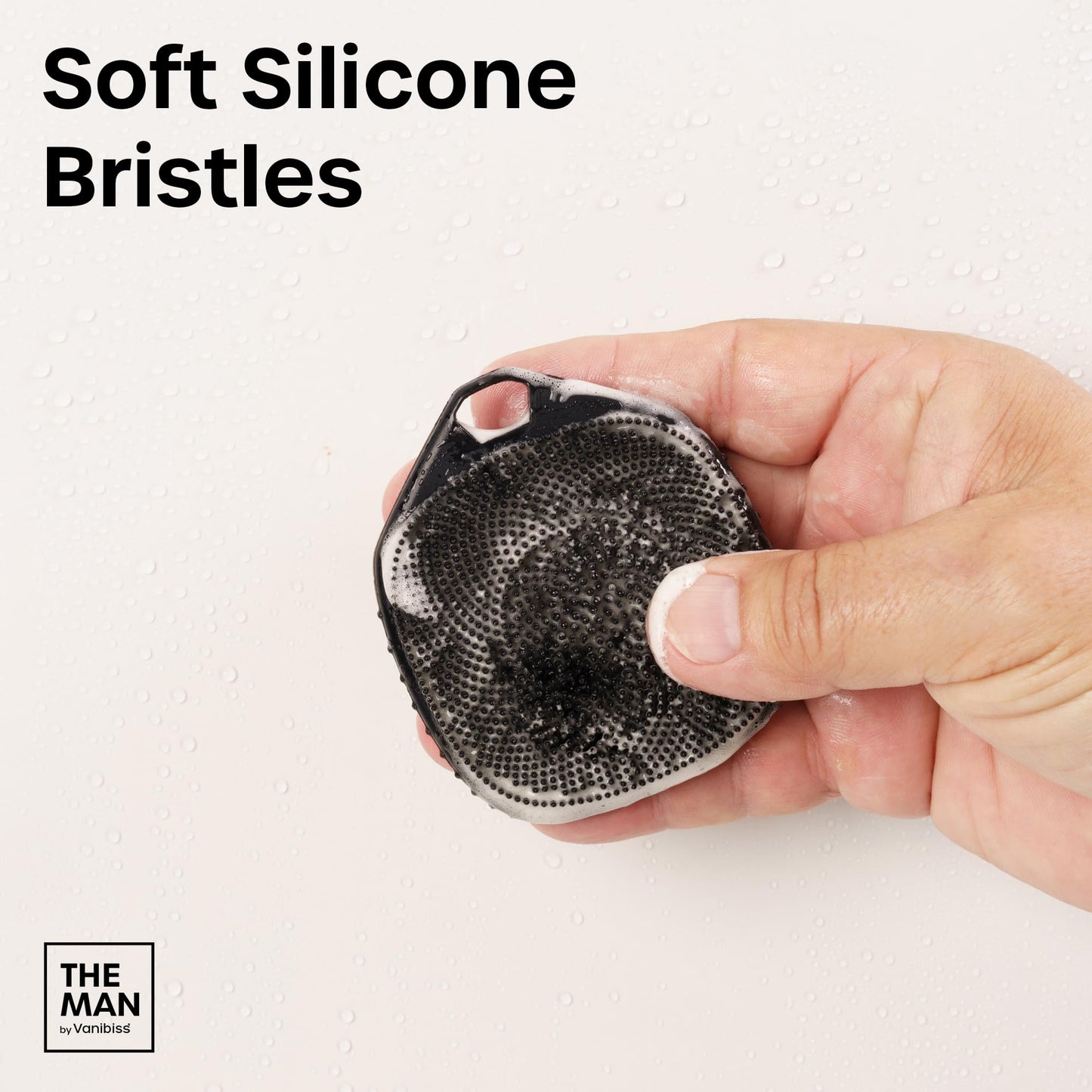 The Man Silicone Face Scrubber with Hook for Men, Face Cleansing Brush