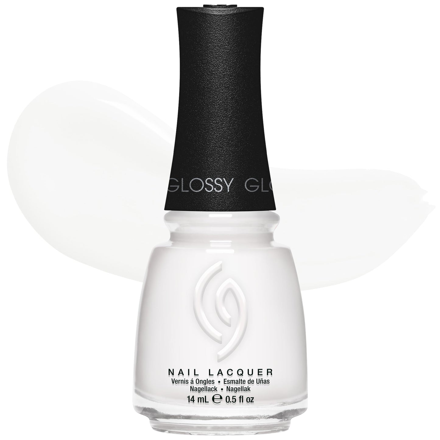 China Glaze CG Nail Lacquer White On White Nail Polish, Quick Dry, Chip Resistant Glossy Finish for Salon & DIY Manicure, 0.5 fl oz