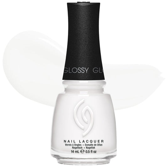 China Glaze CG Nail Lacquer White On White Nail Polish, Quick Dry, Chip Resistant Glossy Finish for Salon & DIY Manicure, 0.5 fl oz