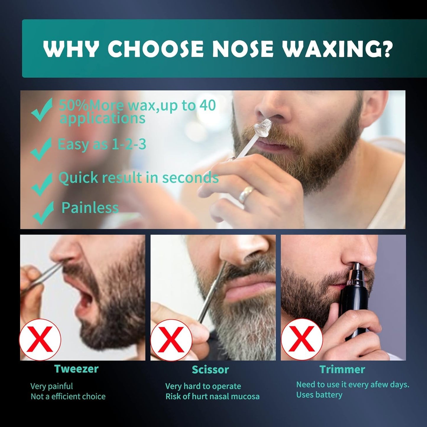 Nose Wax Kit - 500 Pcs Wax Sticks for Nostril Cleaning & Hair Removal | Ideal for Men & Women