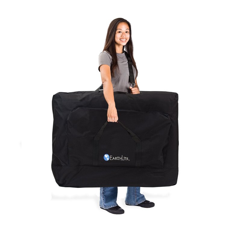 EarthLite Premium Portable Massage Table Package Spirit - Spa-Level Comfort, Deluxe Cushioning incl. Flex-Rest Face Cradle & Strata Face Pillow, Carry Case (30/32” x 73”) - Made in USA, Vanilla