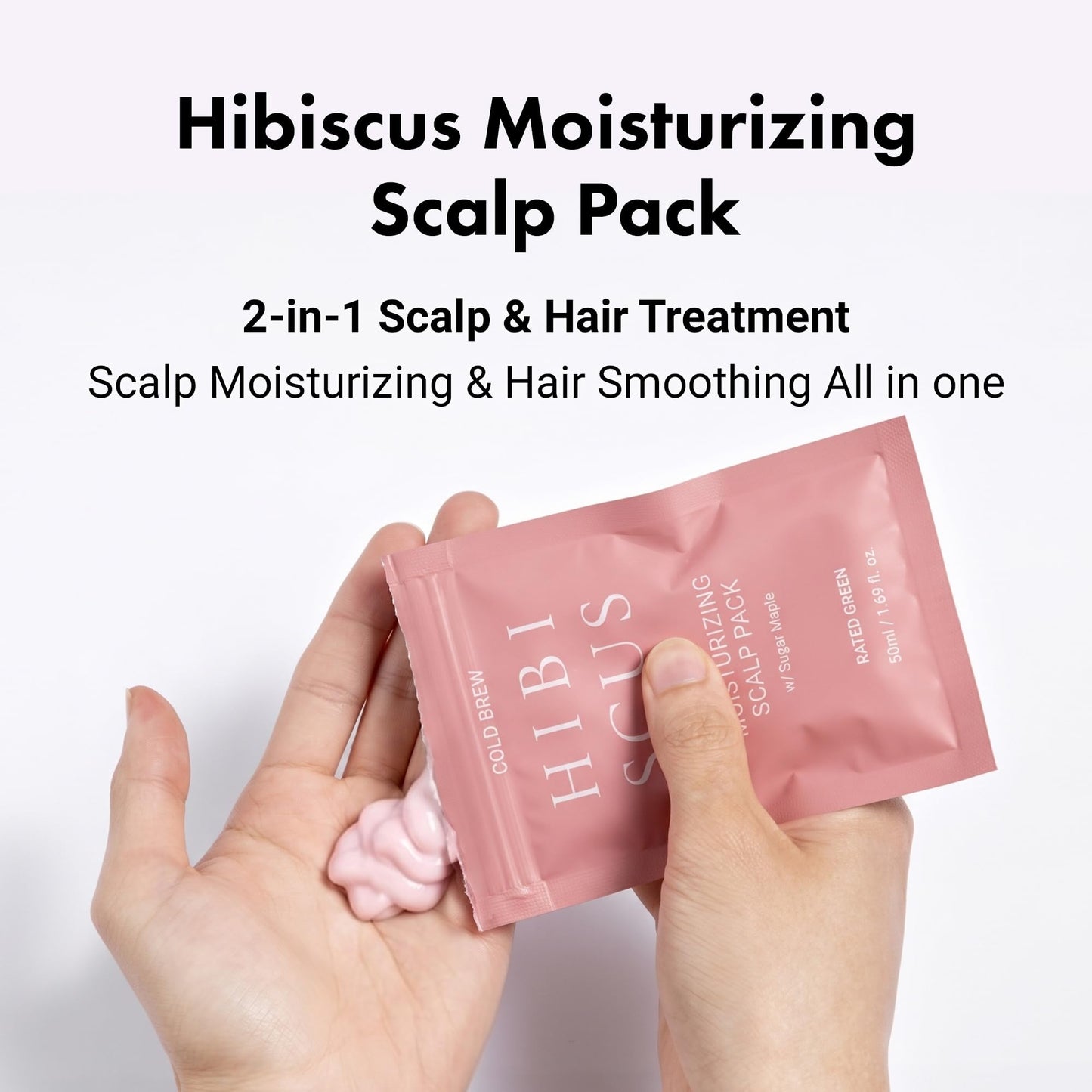 RATED GREEN Cold Brew Hibiscus Moisturizing Scalp Pack w. Sugar Maple | Deep Moisture Mask for Dry Scalp | Silicone-Free, Korean Vegan Formula | 1.69 fl oz (Pack of 5)