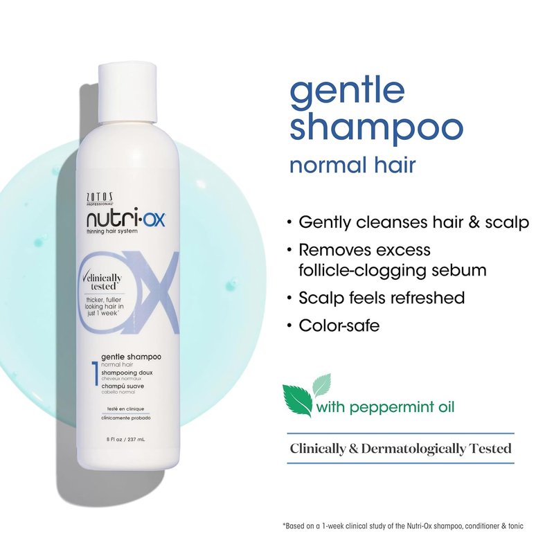 NUTRI-OX Thinning Hair Starter Kit - Thicker, Fuller-Looking Hair | Peppermint | 30-Day Supply