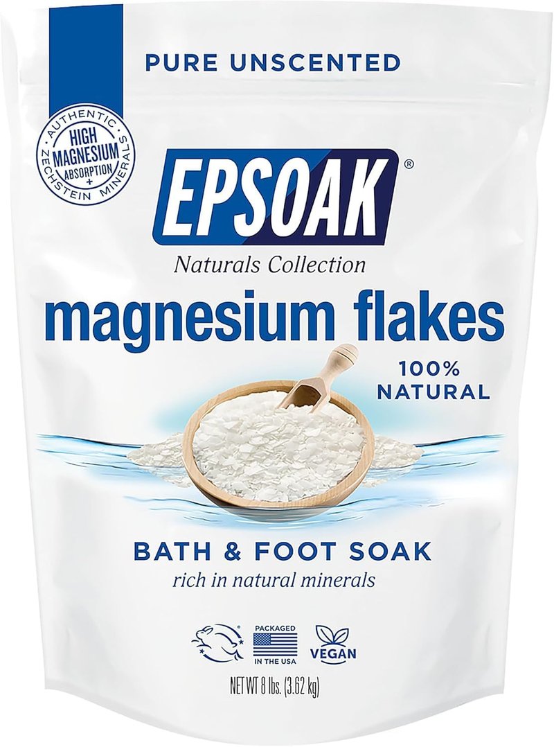 Magnesium Flakes for Foot Spa & Relaxing Bath - 100% Natural Zechstein Magnesium Chloride | 8 lb (128 Ounce)