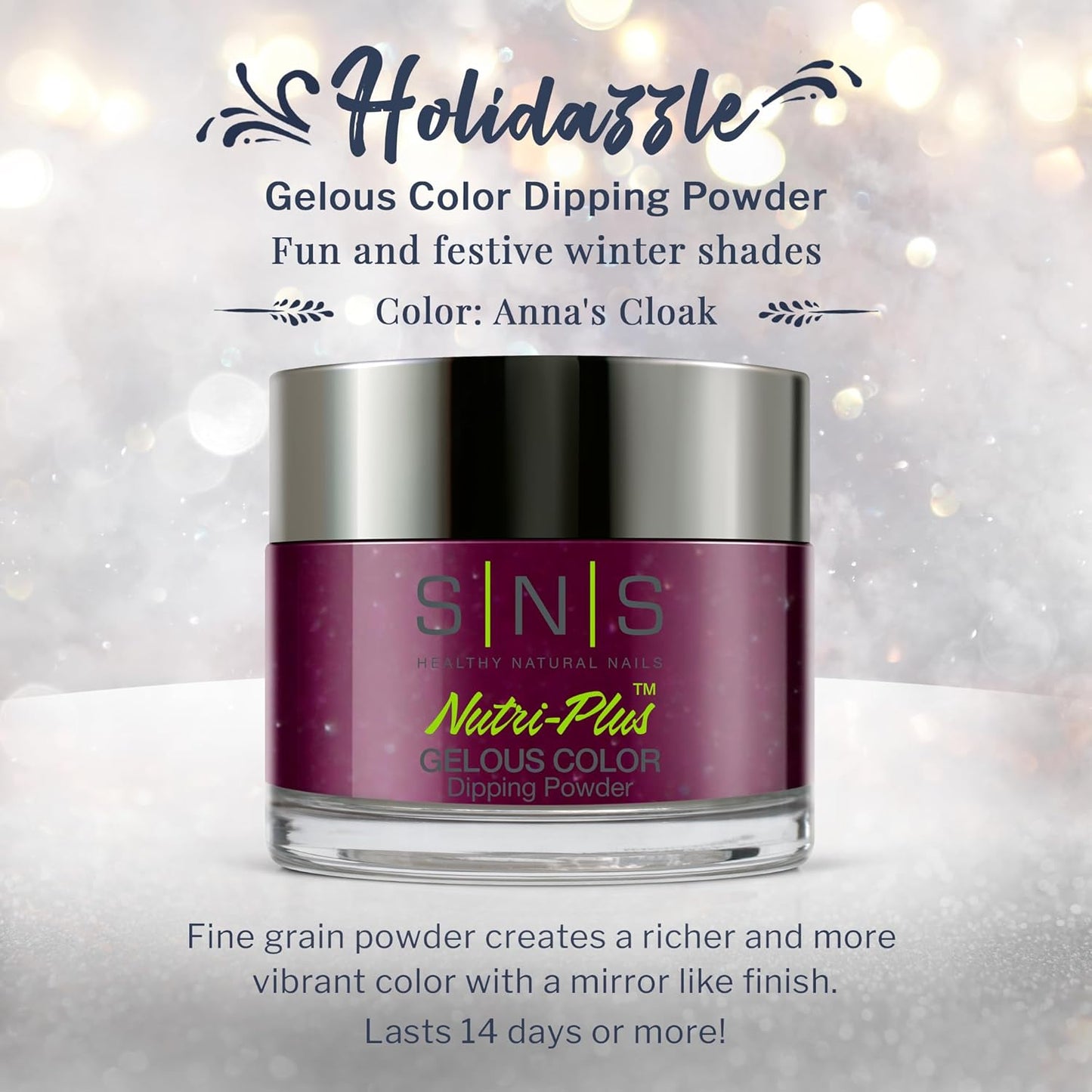 Holidazzle Nail Dipping Powder - SNS 1.5 oz Annas Cloak (HD10) for Stunning Nails