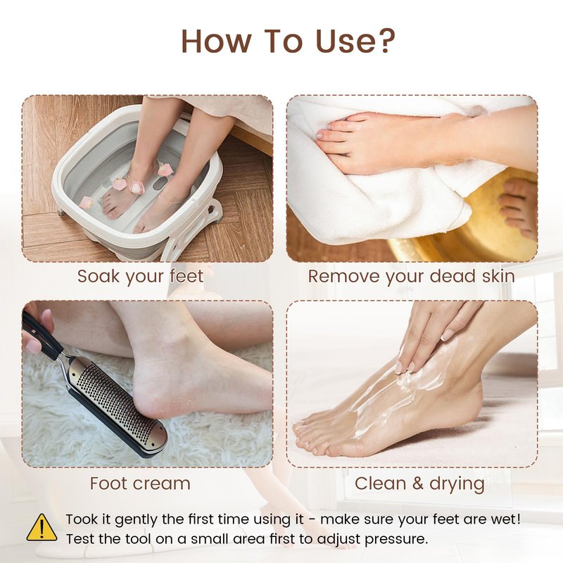 GazePlus 2 Pack Colossal Foot Rasp Scraper 1 Big Hole & 1 Small Hole, Detachable Professional Pedicure Tool Stainless Steel Dead Skin Remover Foot Scrubber Heels Repair for Dry and Wet Feet