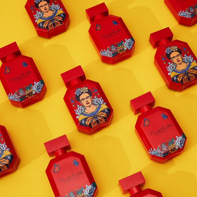 Frida Kahlo Red Eau de Toilette Spray for Women - Warm Floral Scent with Rose & Jasmine | 1.7 oz Lacquered Bottle