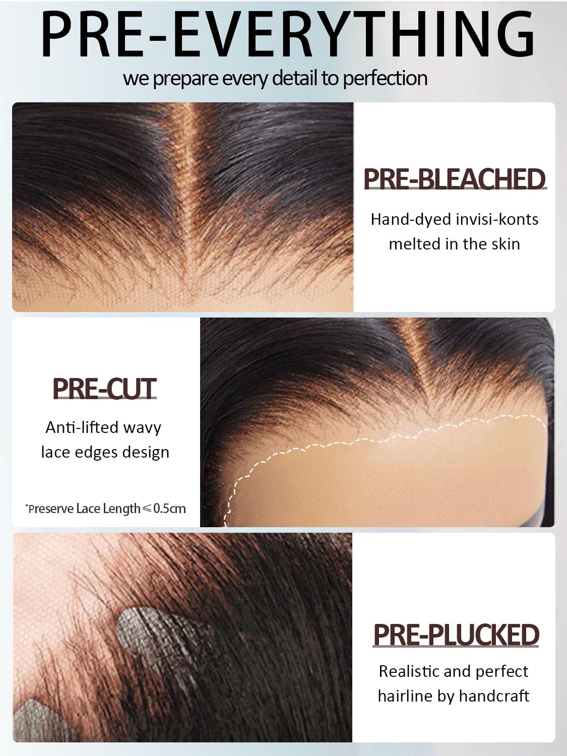 Rolisy Wear and Go Glueless Wigs Human Hair Pre Plucked Pre Cut Middle Part Bob Wig Human Hair 5x5 HD Lace Closure Wig Glueless Short Bob Straight Wigs For Black Women Natural Black 10Inch