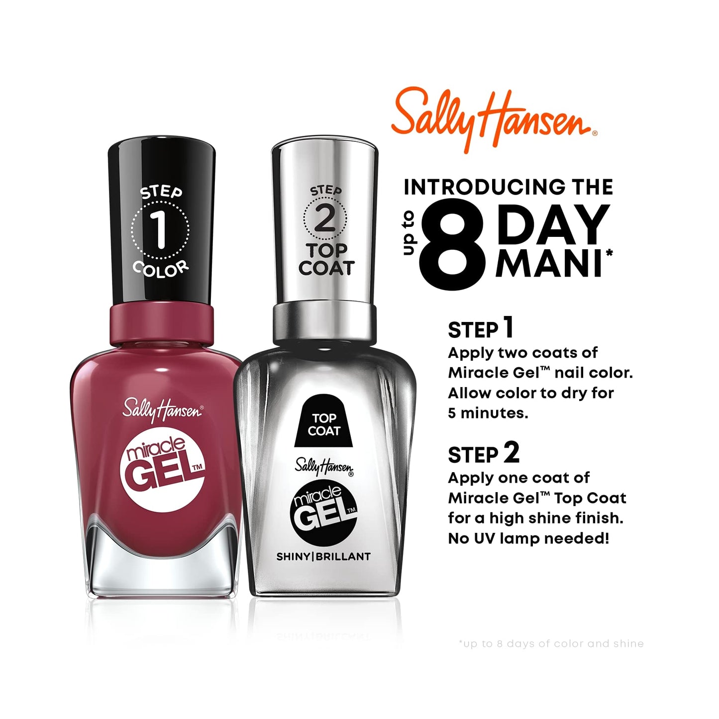 Sally Hansen Miracle Gel™, Combustealble, Long Lasting, Gel-Like Formula, No UV Lamp Needed, Blue Nail Polish