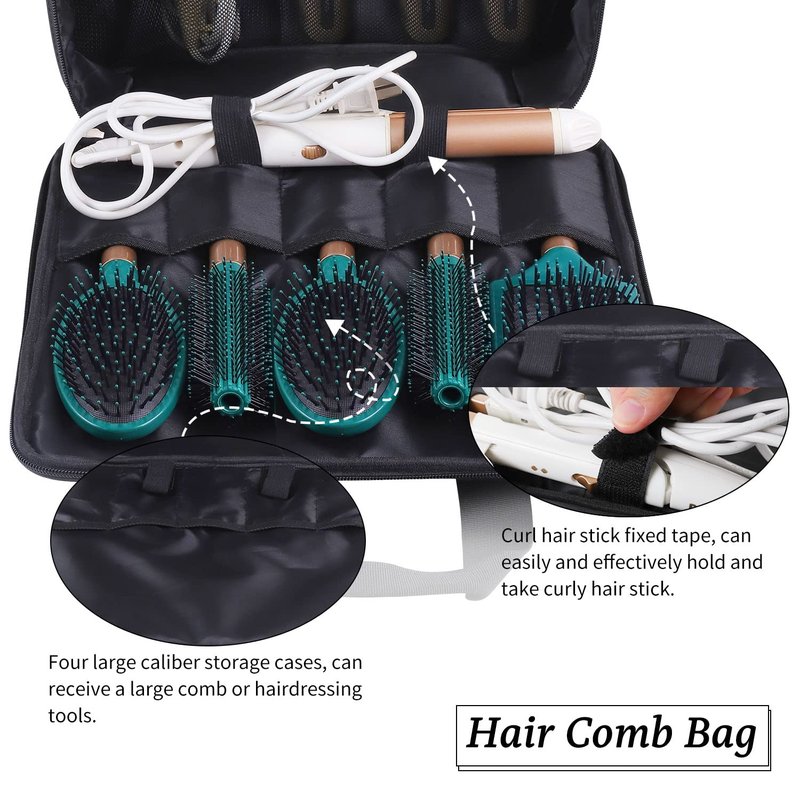 Barber Hairdryer Carrying Case - Hairstylist Travel Bag with Storage for Blow Dryer & Salon Equipment