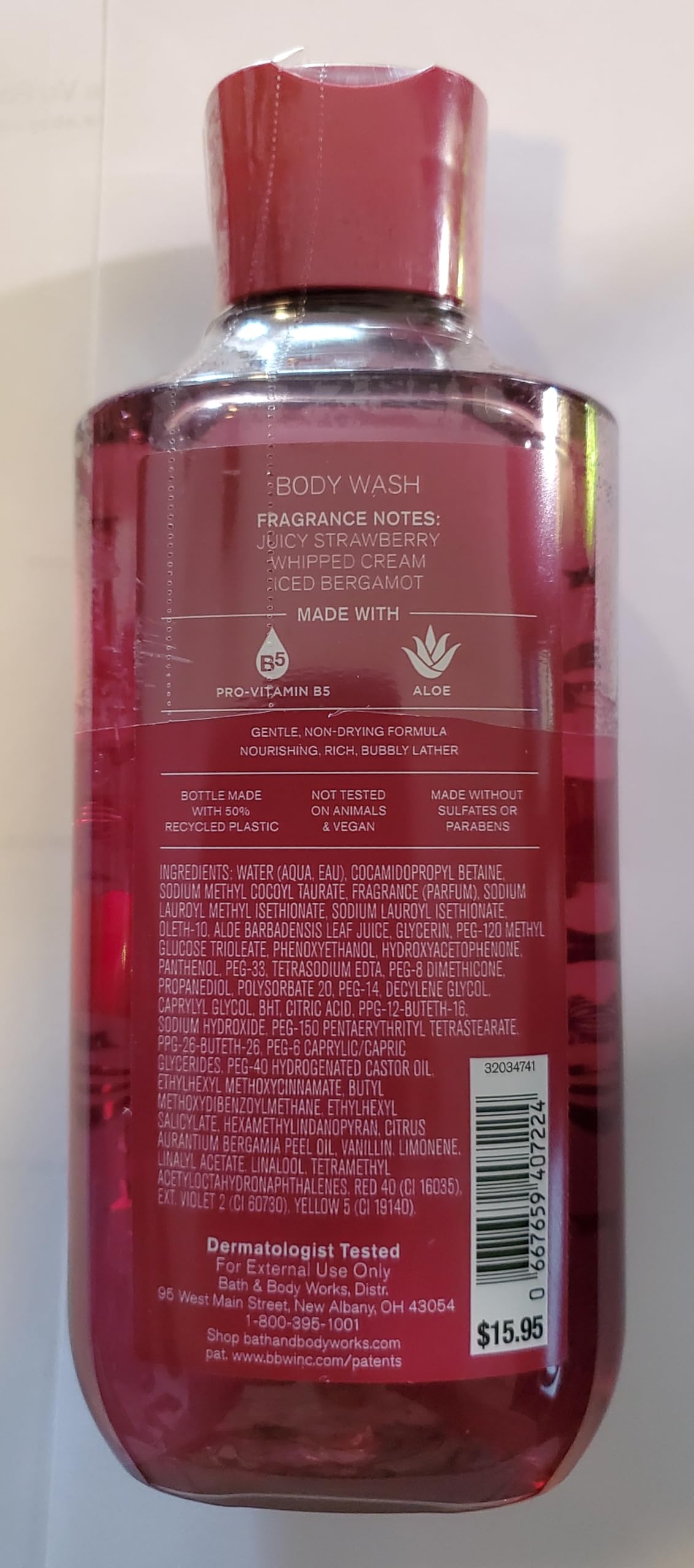 Bath & Body Works Women's Strawberry Snowflakes Body Gel Wash, Lotion and Ultimate Hydration Cream 3 Piece Set