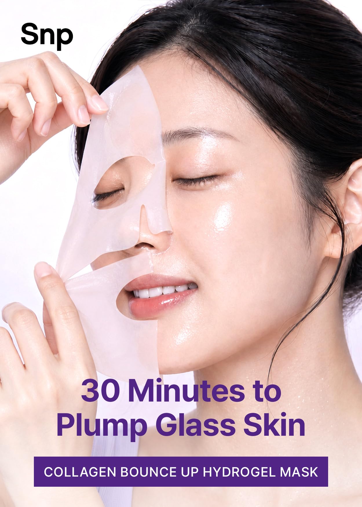 SNP 10,000ppm Deep Collagen + PDRN + Retinol Hydrogel Mask | 8 Layer 125Da Collagen Face Mask | Overnight Facial Mask | Patent Skin Hydration | Hydrating Facial Mask | Face Mask Skin Care | 4 Sheets