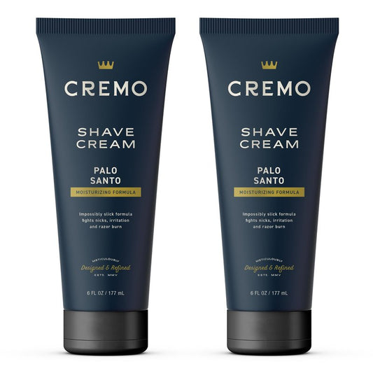 Cremo Palo Santo Shave Cream (2 Pack), Astonishingly Superior Ultra-Slick Shaving Cream for Men, Fights Nicks, Cuts And Razor Burn, 6 Fl Oz