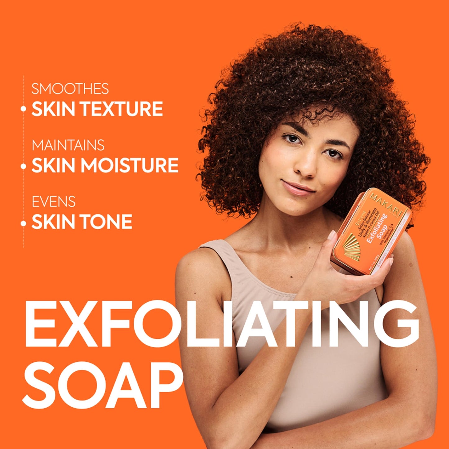 MAKARI Extreme Active Intense Argan & Carrot Oil Exfoliating Soap (7 oz) | Radiance-Boosting Bar | With Apricot Seed Extract & Vitamins C & E | Helps Reveal Smoother-Looking Skin