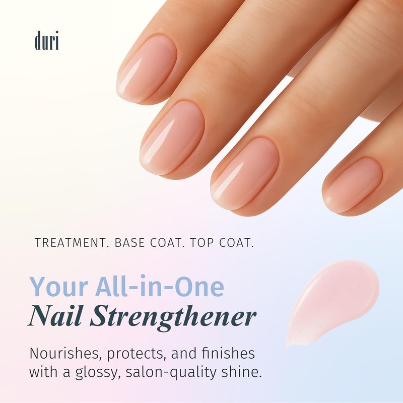 duri Rejuvacote 1 Nail Growth System - Original Maximum Strength Formula - Nail Strengthener and Nail Growth - Base and Top Coat - Pack of 2-0.45 fl. oz.