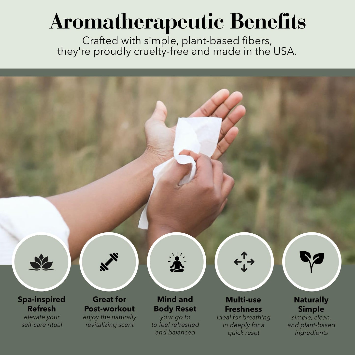 Herban Essentials Assorted Towelettes - Essential Oil Wipes for Hands, Travel Face Wipes