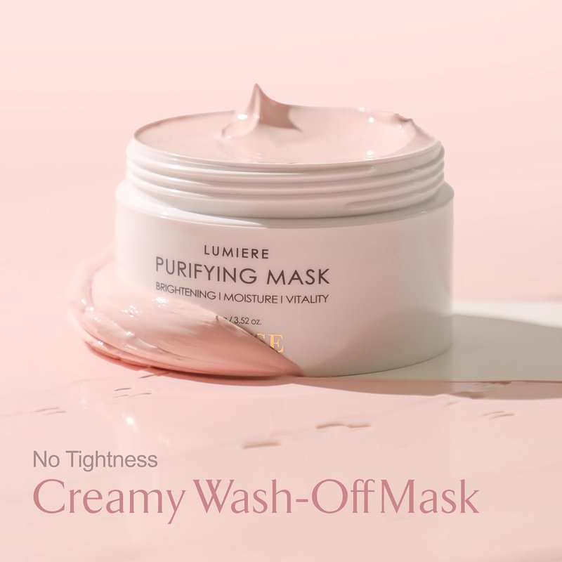 Lumiere Purifying Clay Mask - Korean Deep Pore Cleanser for Oily Skin | Detoxifying Kaolin & Antioxidant Berry Complex