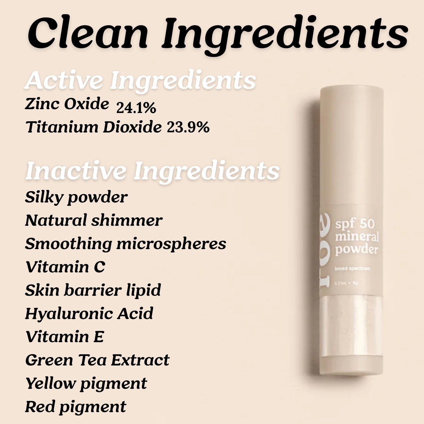 Roe Wellness- SPF 50 Powder Sunscreen Mineral-Based, Non-Toxic Brush-on For Kids, Adults & Babies | For Scalp, Face & Body (Reef Safe)