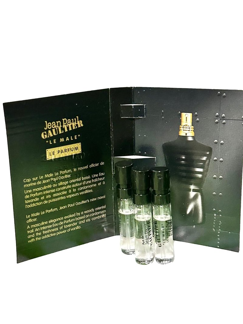 Jean Paul Gaultier Le Male Le Parfum - Intense Men's Eau De Parfum Sample Spray | Set of 3 (1.5 ml Each)