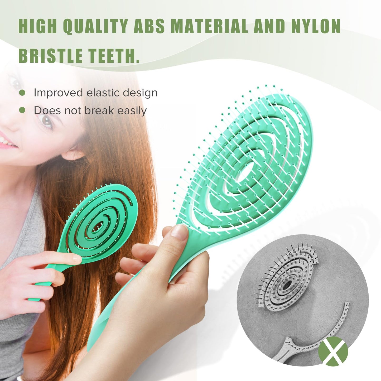 SHINLEA Detangle Hair Brush, Unique Spiral Hairbrush for Women Men & Children, Does not Pull the Hair, Hair Straightening Brushes for Curly, Straight & Wet Hair