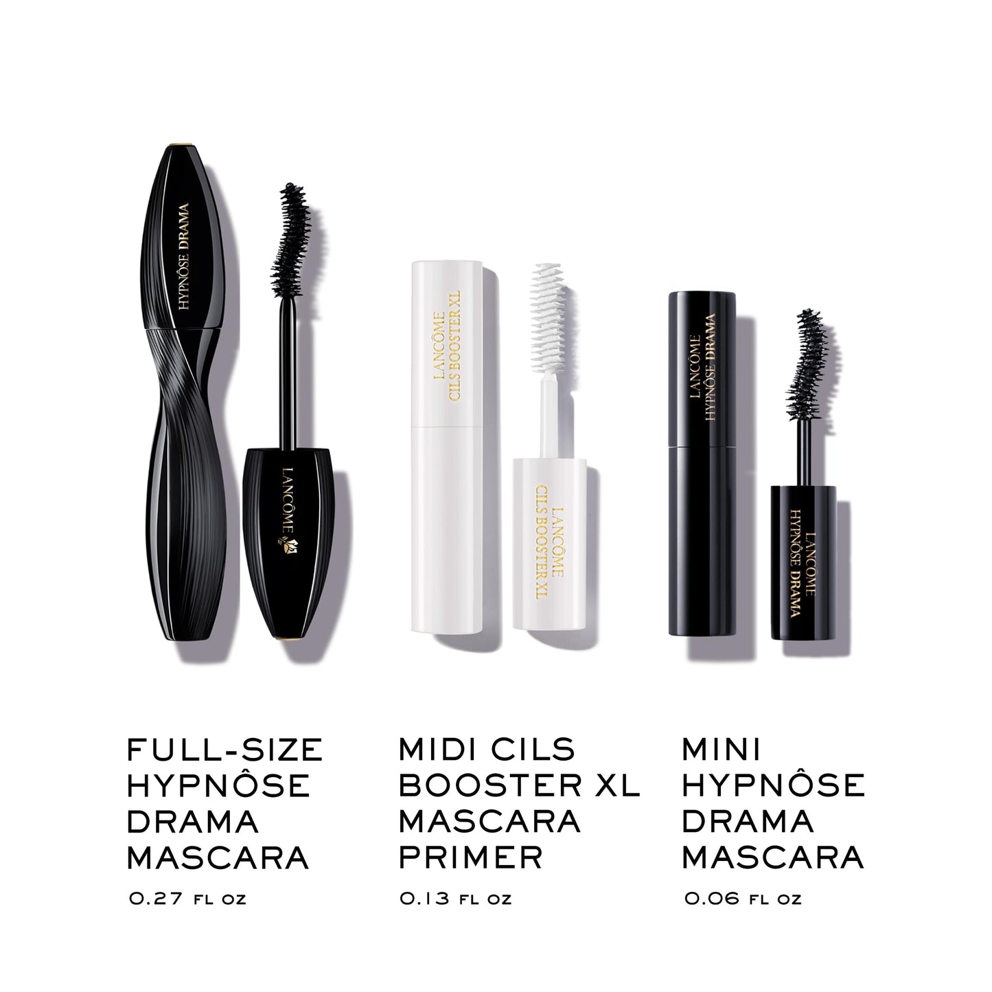 Lancôme Hypnôse Drama & Cils Booster XL Mascara Set – Full-Size Hypnôse Drama 0.27 fl. oz., Travel-Size Cils Booster XL 0.13 fl. oz., Mini Hypnôse Drama 0.06 fl. oz., Volumizing, Revitalizing