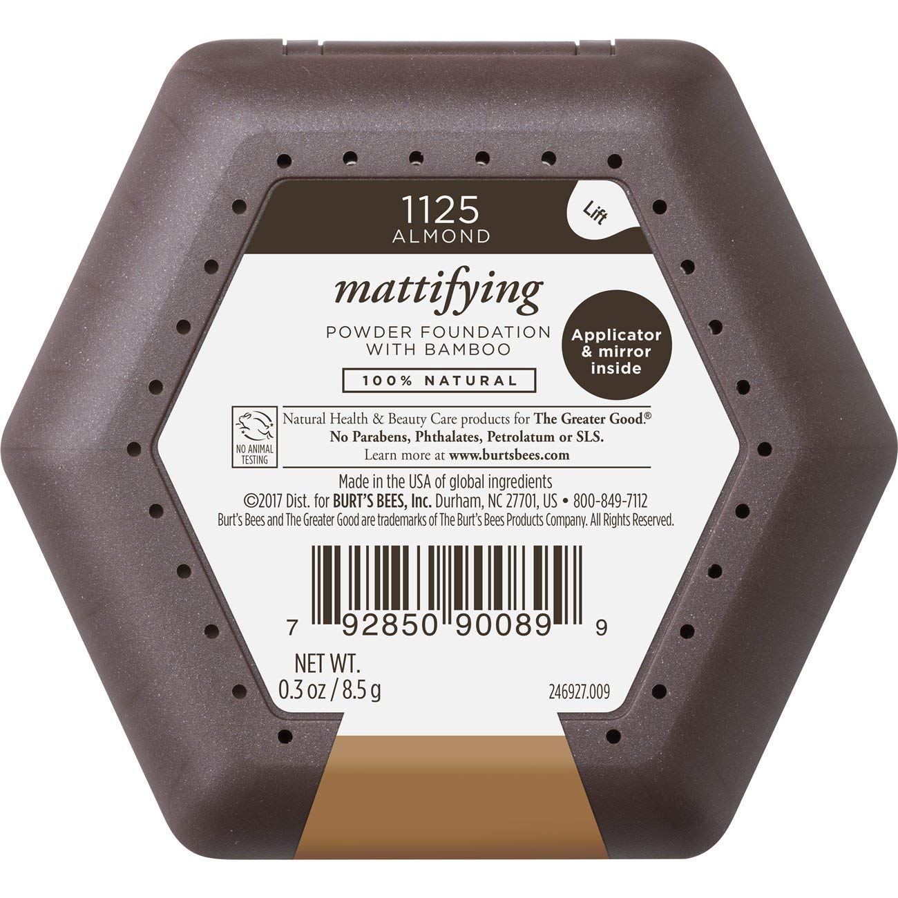 Burt's Bees Lightweight Powder Foundation - 100% Natural Almond, 0.3 Ounce