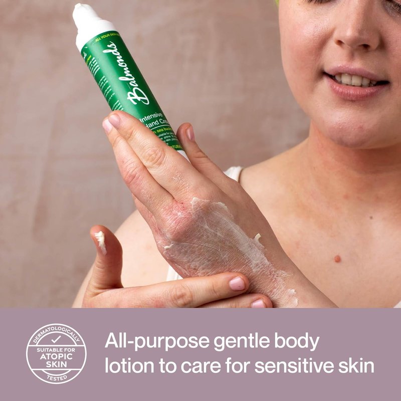 Balmonds - Intensive Hand Cream - 3.5oz. (100ml) - 100% Natural Hand Lotion For Dry Hands - Fragrance Free - Vegan & Cruelty Free - All Skin Types