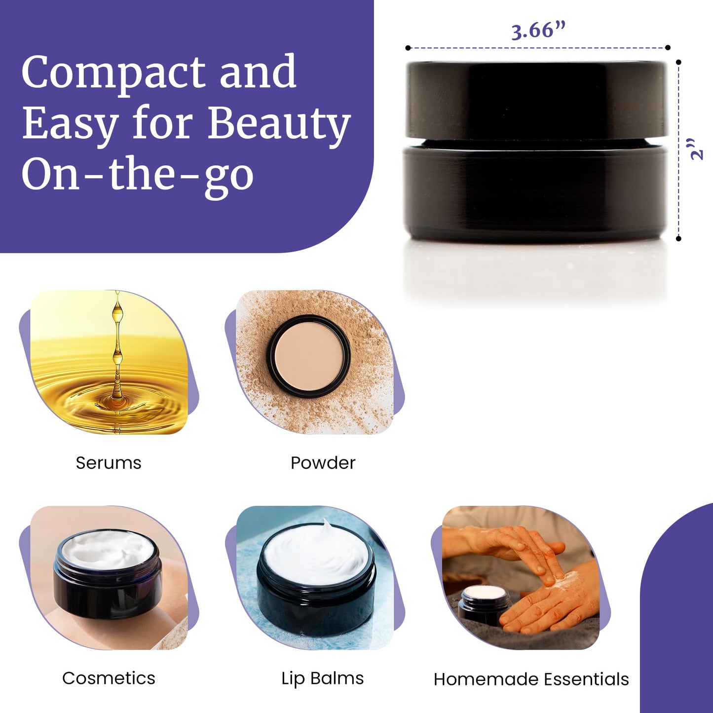 Infinity Jars 200 Ml (6.76 fl OZ) Glass Lotion Container with Lid, Refillable UV Cosmetic Jar for Creams, DIY, Travel, Body Butter | Small Wide Mouth Empty Lotion Jar, Airtight Cosmetic Container