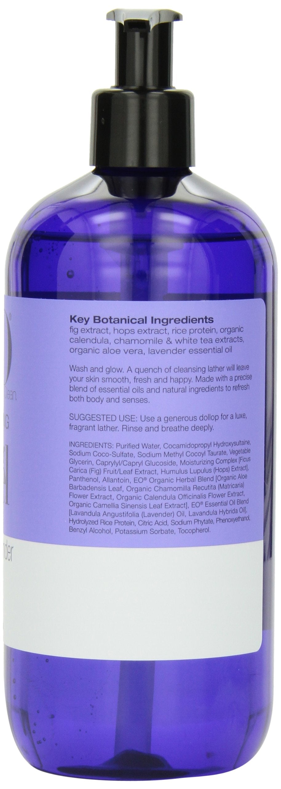 EO Shower Gel, 16 Ounce (Pack of 2), French Lavender, body wash made with Essential Oils for Men and Women