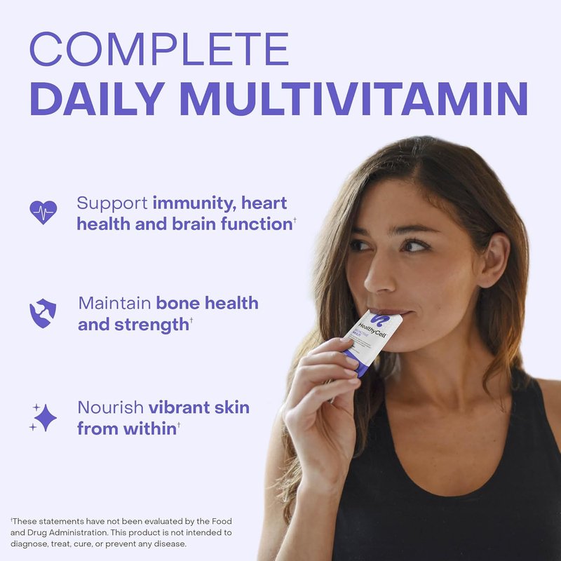 Bioactive Daily Liquid Multivitamin - 20+ Essential Vitamins & Antioxidants for Brain, Heart, Immune Support | 14 Gel Packs