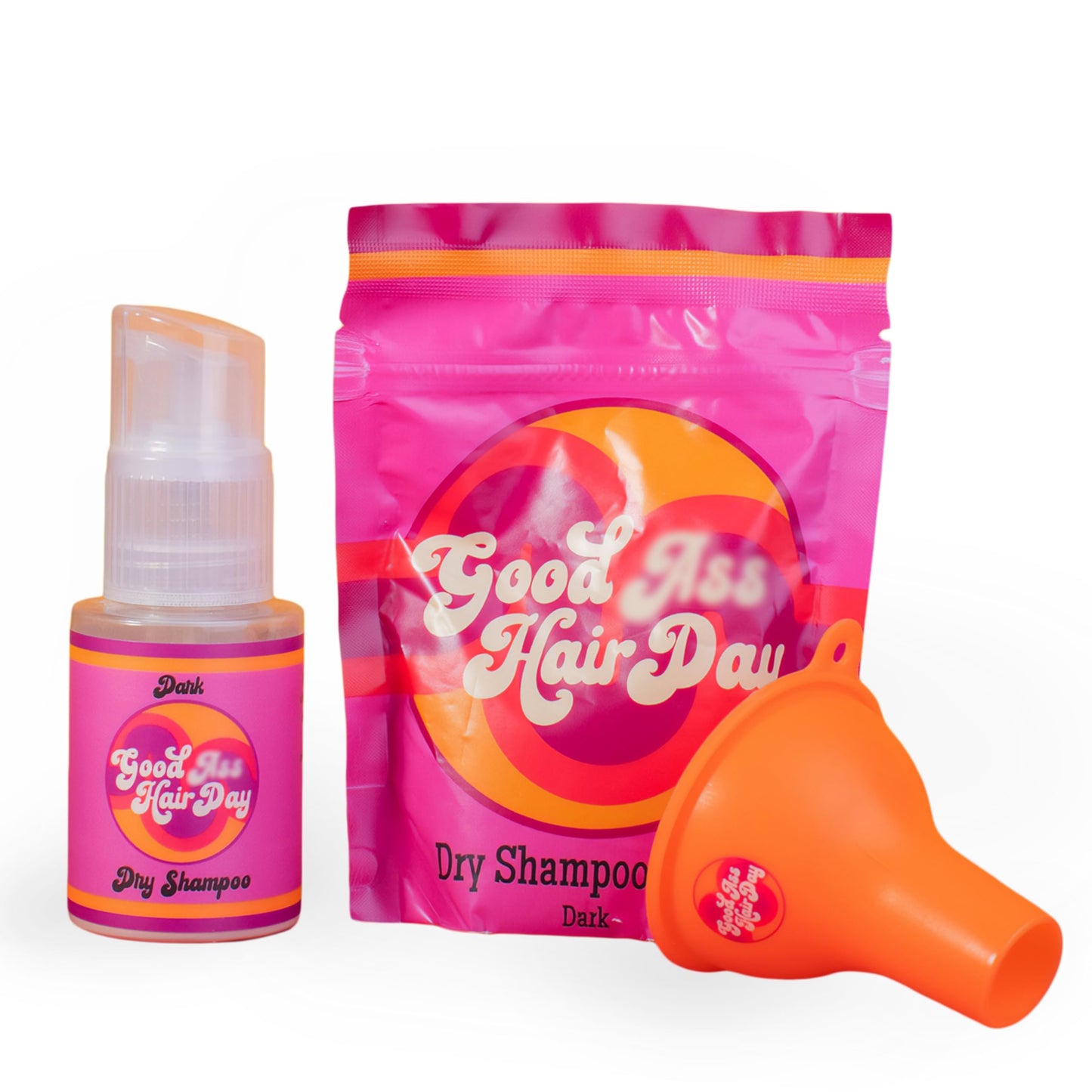 Good A- Hair Day Powder Dry Shampoo Bottle + Refill + Funnel Bundle, All Natural, Talc-Free, Oil Absorbing, Handmade in WI
