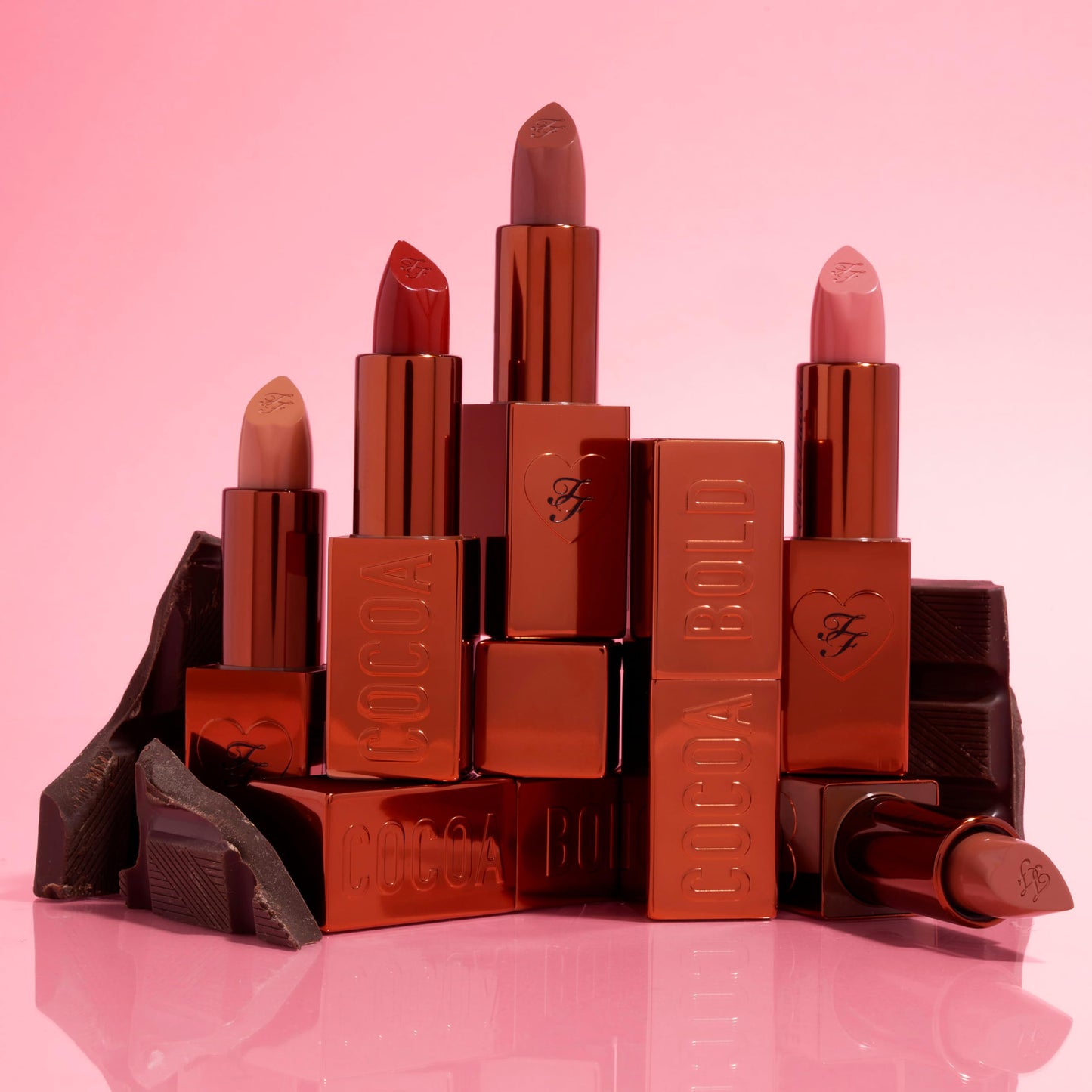 Too Faced Cocoa Bold Lipstick | Creamy, Nude Lipstick Shades with Demi-Matte Finish, 0.11 Ounce