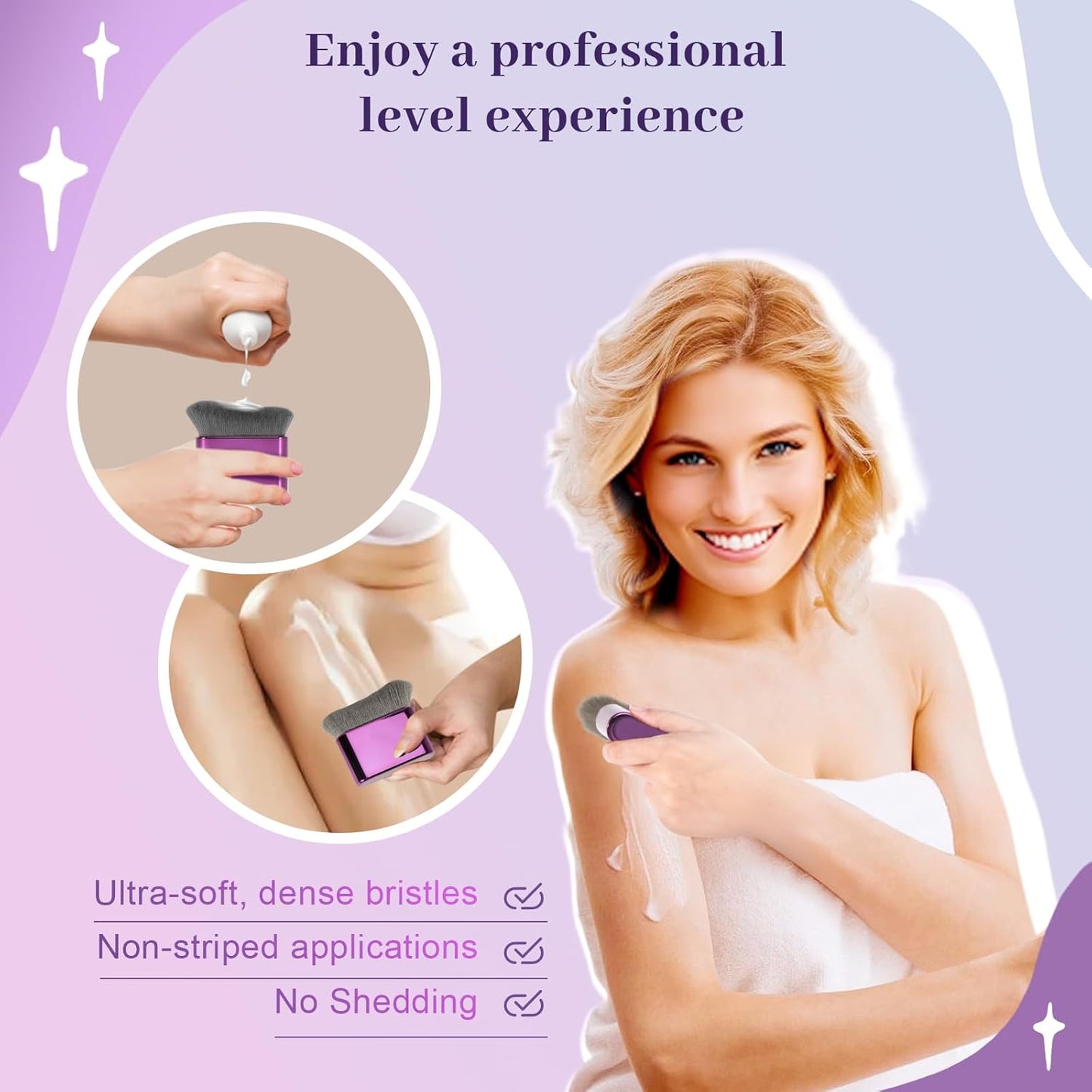 Self Tanner Brush - Kabuki Makeup Brush for Streak-Free Tanning, Foundation & Bronzer | Super Soft Bristles, Professional Tool