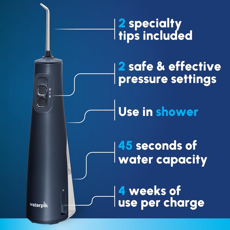 Waterpik Cordless Pulse 3100 Portable Water Flosser - Rechargeable, Waterproof, ADA Accepted | Ideal for Teeth, Gums, Braces Care