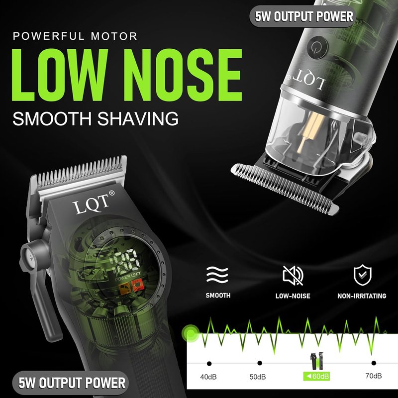Professional Cordless Hair Clippers for Men - Wireless Hair Cutting Kit with LCD Display | Rechargeable Trimmers Set
