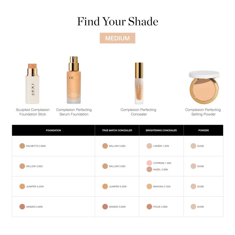 Ogee Sculpted Skin-Perfecting Makeup Setting Powder - Dune - FULL SET (Case & Refill) - Lightweight Powder Foundation Made with 70% Organic Ingredients