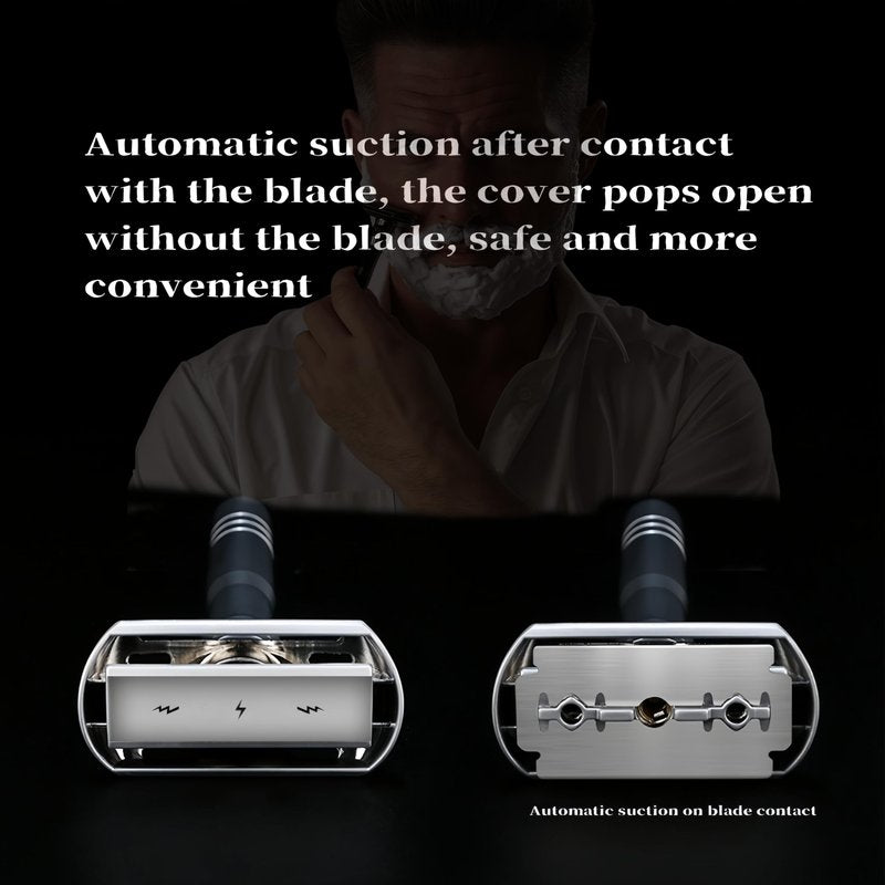 Adjustable Double Edge Safety Razor Shaving Kit for Men & Women - Shaving Brush, 10 Relacement Blades, Cleaning Brush & Razor Holder, Gift for Him, Boyfriend, Dad, Husband