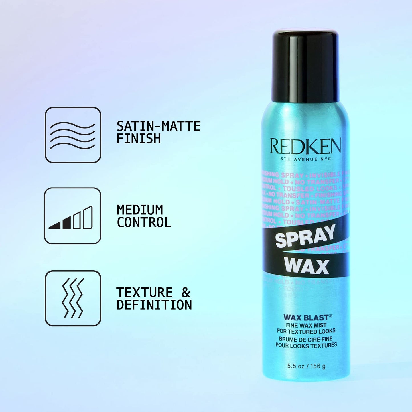Redken Spray Wax Invisible Texture Mist | For All Hair Types | High Impact Finishing Spray-Wax | Adds Volumizing Body & Dimension With A Satin-Matte Finish | Medium Control | 2 Oz
