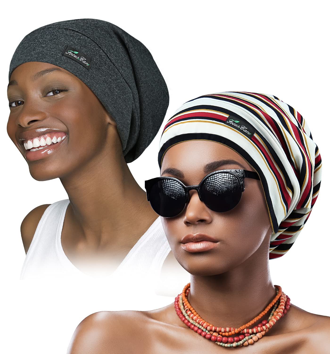 FocusCare Satin Bonnet for Black Women with Curly Hair Sleeping