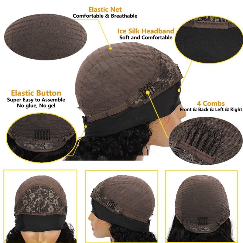 Curly Headband Wig - 100% Brazilian Virgin Human Hair | Glueless, 150% Density for Black Women