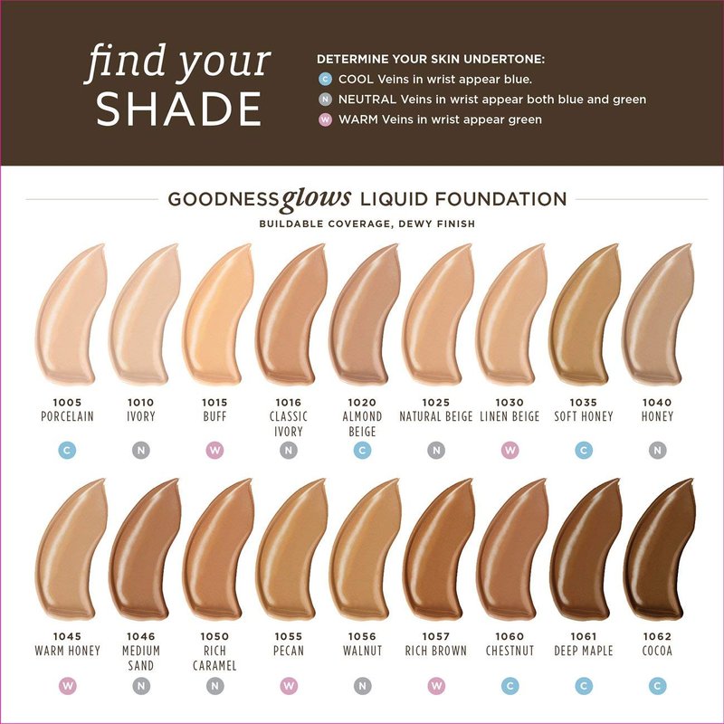 Burts Bees, Goodness Glows Liquid Makeup Walnut, 1 Fl Oz
