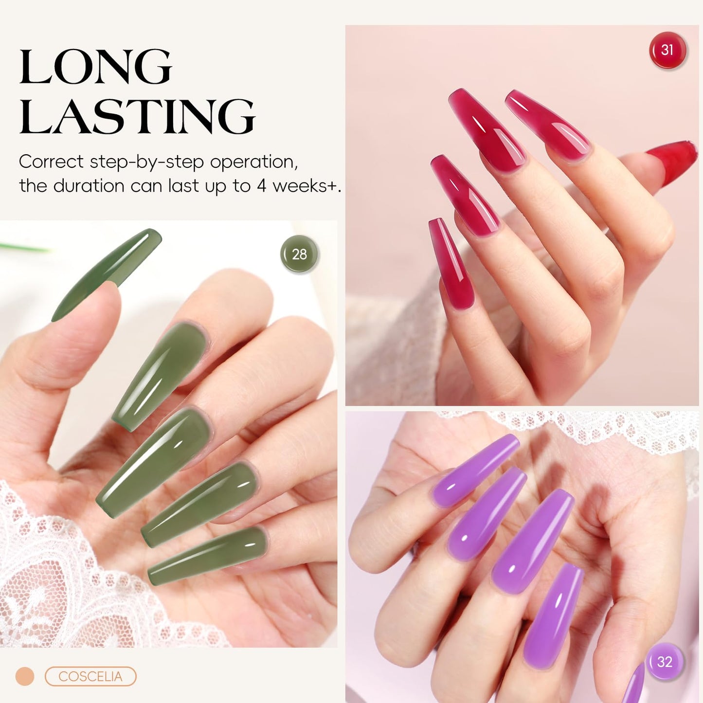 COSCELIA 22PC Poly Nail Gel Kit Starter Kit, 15 Colors 16ML Poly Nail Extension Gel Colors for Beginners without Lamp Thickening Solutions Top Base Coat at Home Gifts for Women
