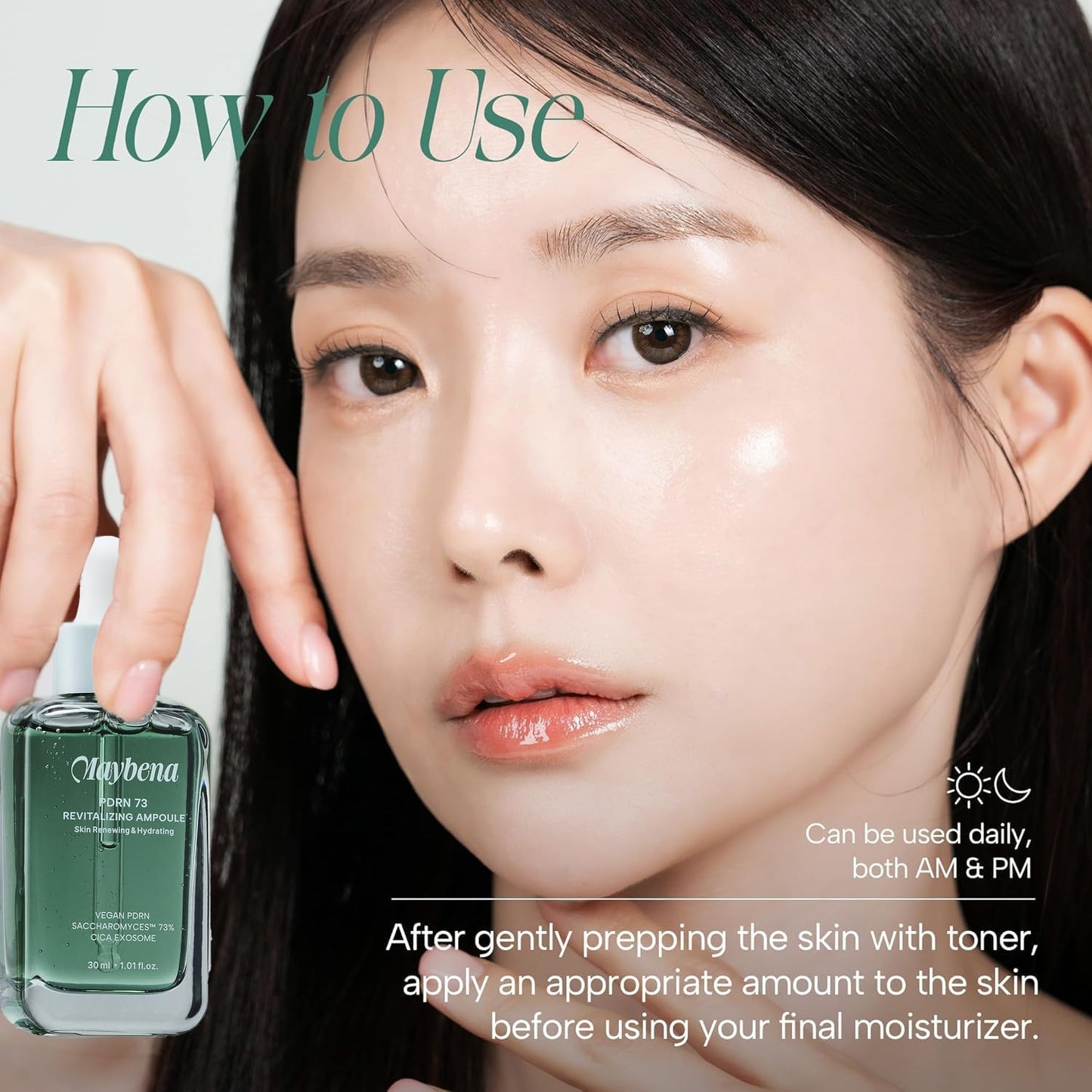 Maybena PDRN 73 Serum 730000ppm Plant-Based Kbeauty with Bakuchiol and Fast Absorption | Korean Facial Serum for Women, Personal Care, Niacinamide, Hyaluronic Acid, Glutathione (1.01 fl.oz）