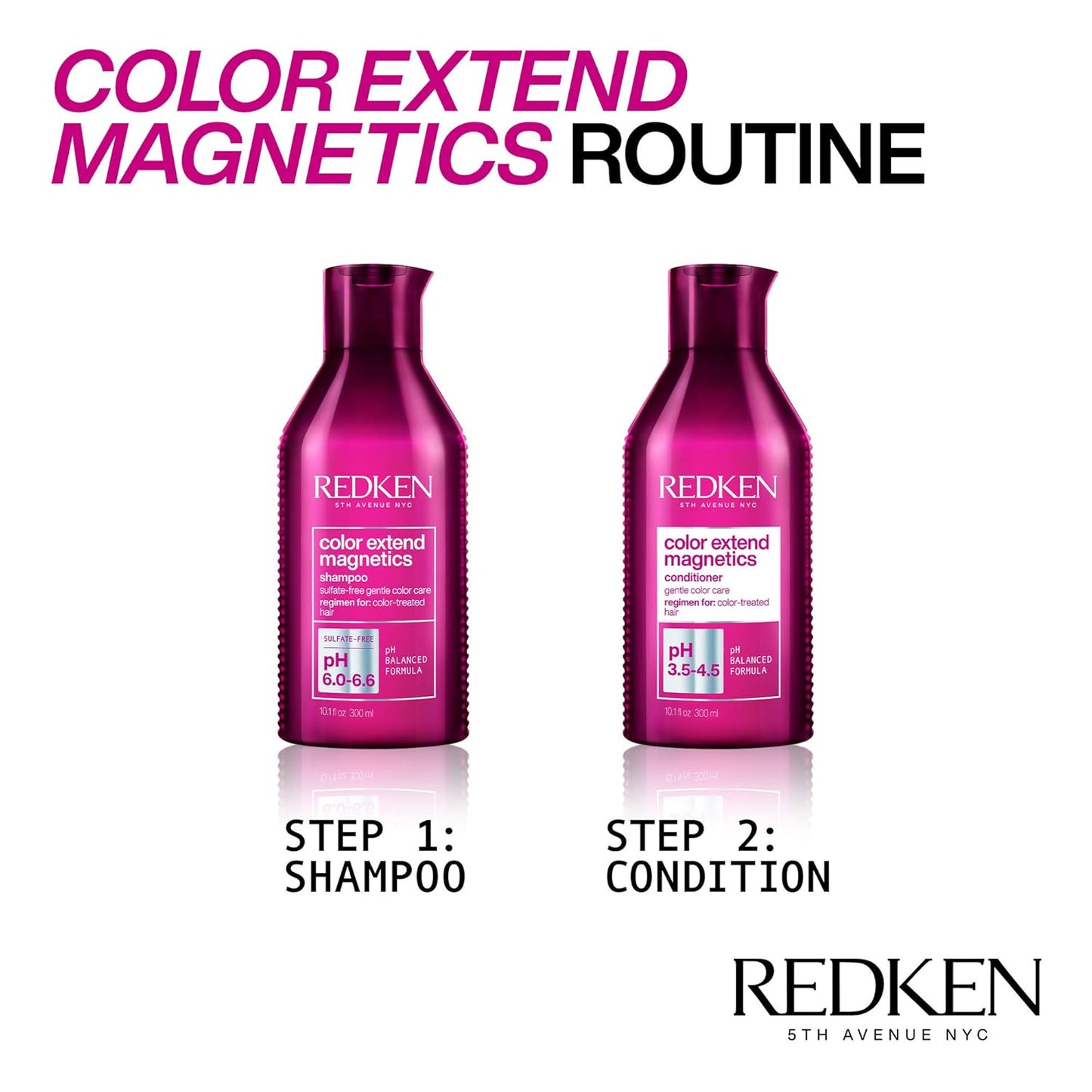 Redken Color Extend Magnetics Shampoo - Sulfate-Free Formula for Color-Treated Hair | Gentle Cleansing & Protection