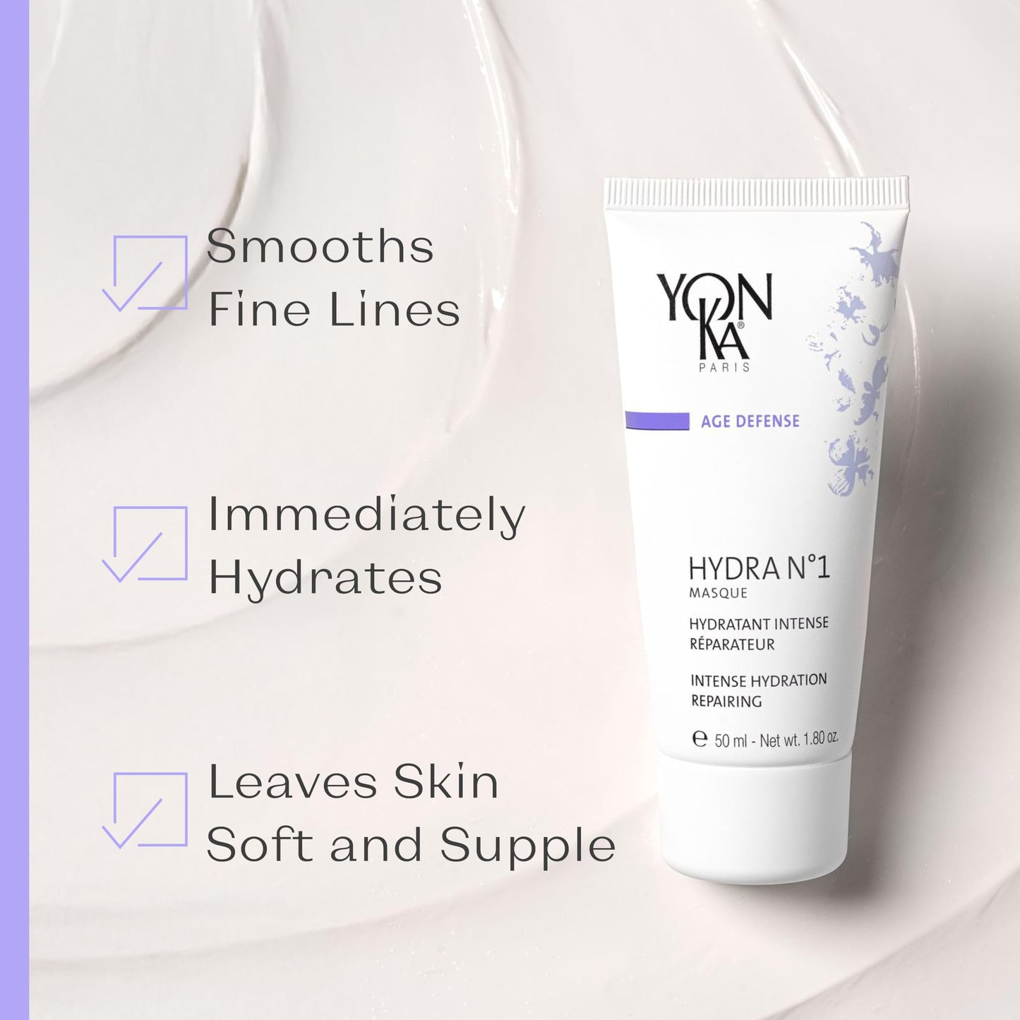 Yonka Hydra No. 1 Masque | Hydrating Face Mask with Vitamin C and Aloe Vera | Overnight Anti-Aging Treatment | For Normal to Dry Skin | Paraben-Free | 1.80 oz